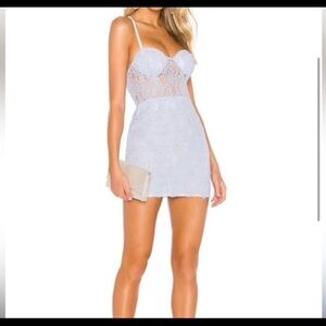 REVOLVE Lace Bustier Mini Dress in White